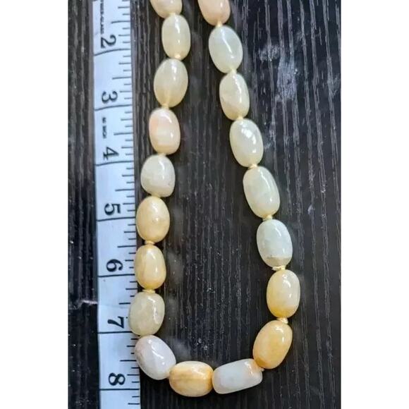 Vtg Polished Yellow Quartz Necklace Sterling Chunky Bead GemStone 18" 105 Grams - Picture 5 of 16
